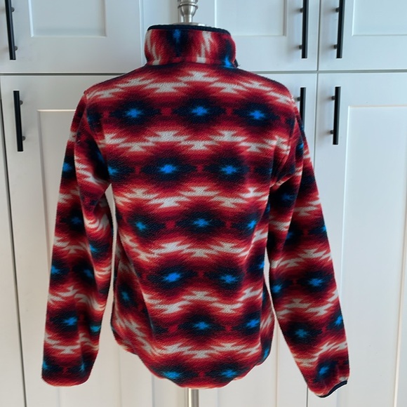 Patagonia Women’s Small Wild Desert Synchilla Fleece Pullover Red Aztec Print - Picture 3 of 8